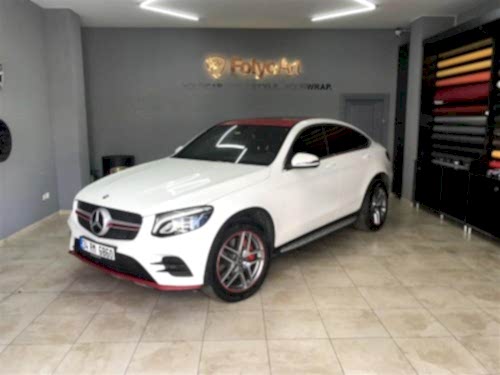 mercedes araç kaplama glc 250 tavan kaplama panjur kaplama kaliper boyama kırmızı kaplama panjur kaplama (1)