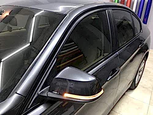 bmw f30 320 cam kenarı çıtaları siyah kaplama araç kaplama (3)