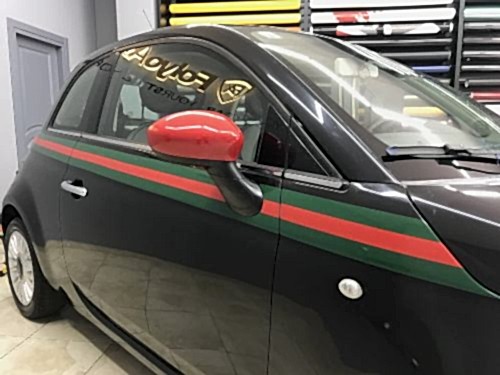fiat 500 gucci şerit araç kaplama (3)