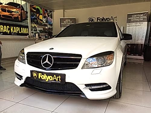 mercedes e250 panur kaplama parlak siyah araç kaplama (1)