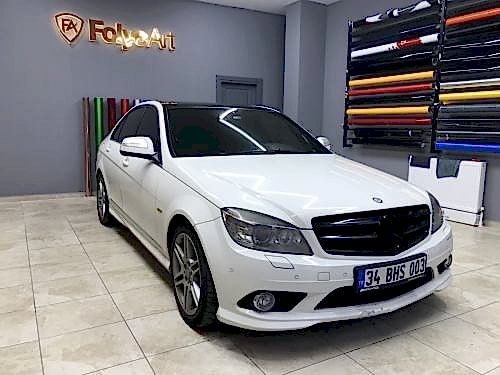 mercedes panur ön ızgara parlak siyah kaplama araç kaplama folyo (3)