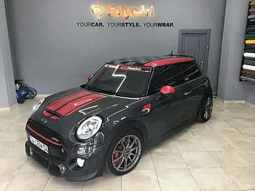 mini cooper ayna kaplama kırmızı siyah gri