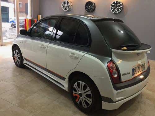 nissan micra araç kaplama cam filmi şerit kaplama turuncu gri siyah (10)