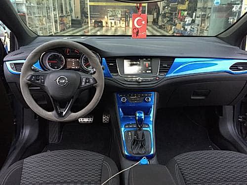 opel astra k iç çıta kaplama carbon bukalemun mavi araç kaplama (2)