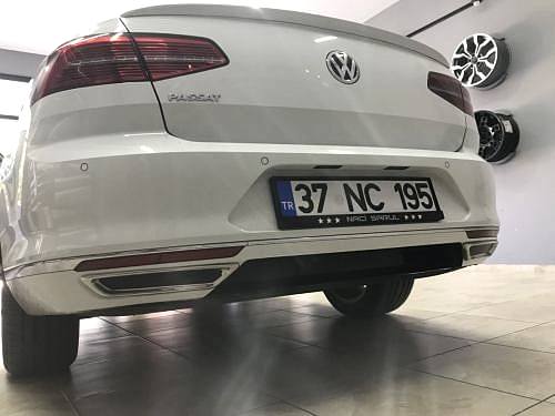 passat arka tampon plaka altı difüzör siyah kaplama folyo